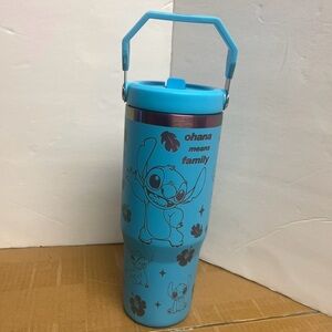 Blue Stitch Tumbler 20 oz Flip top  with Handle